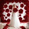 Giant Red Velvet Rose Set of 3 Large Artificial Flower Props for Wedding Event Decor